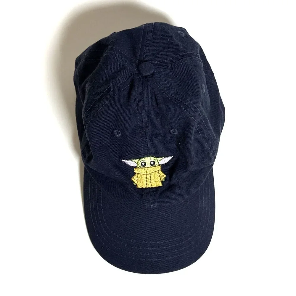 STAR WARS Baby Yoda Unisex Kids Grogu One Size Adjustable Baseball Cap Navy Blue